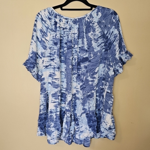 Blue Tie-Dye Women's Top - Picture 7 of 11
